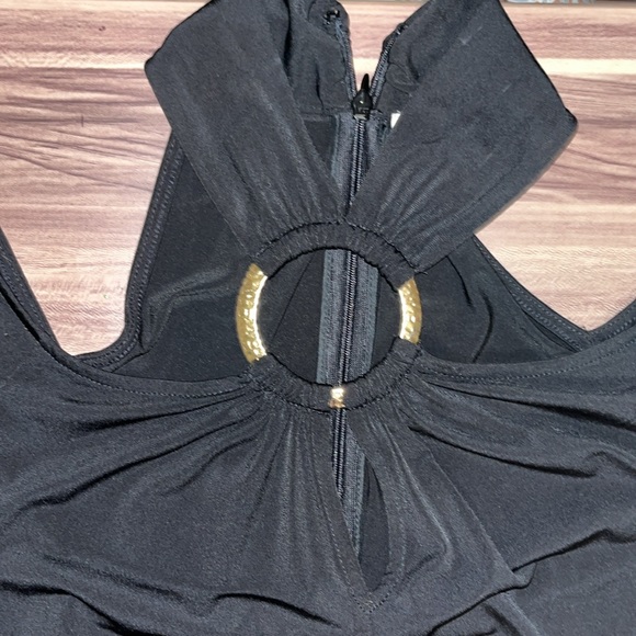 Michael Kors, black cold shoulder flared sleeve shirt - Picture 7 of 11